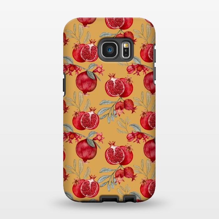 Galaxy S7 EDGE StrongFit Pomegranates, yellow by Flowery Stories