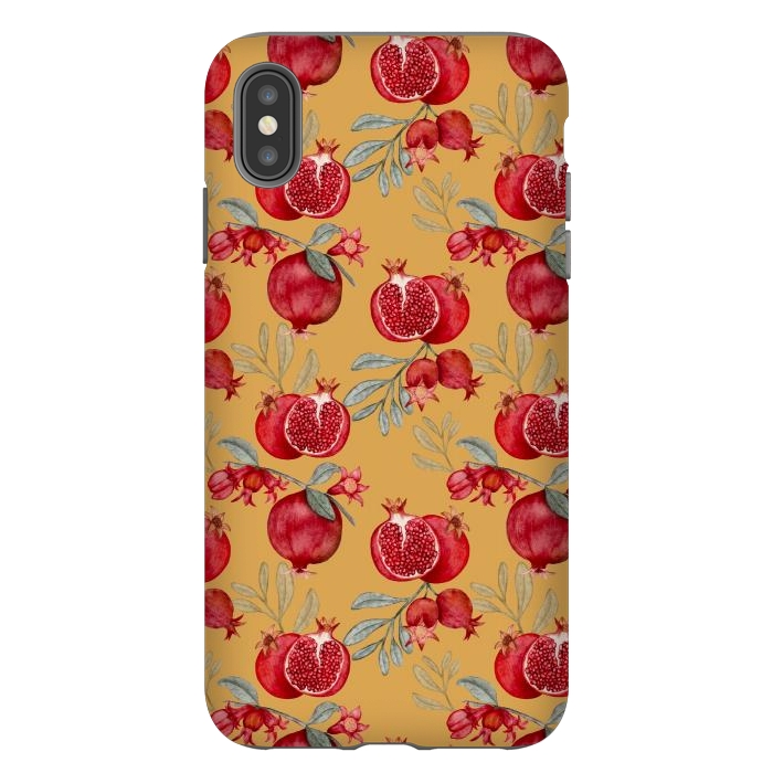 iPhone Xs Max StrongFit Pomegranates, yellow by Flowery Stories