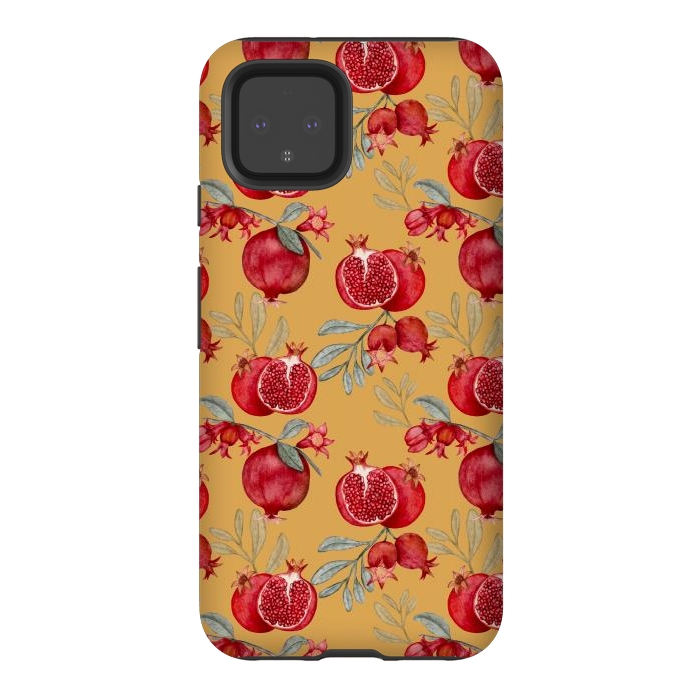 Pixel 4 StrongFit Pomegranates, yellow by Flowery Stories