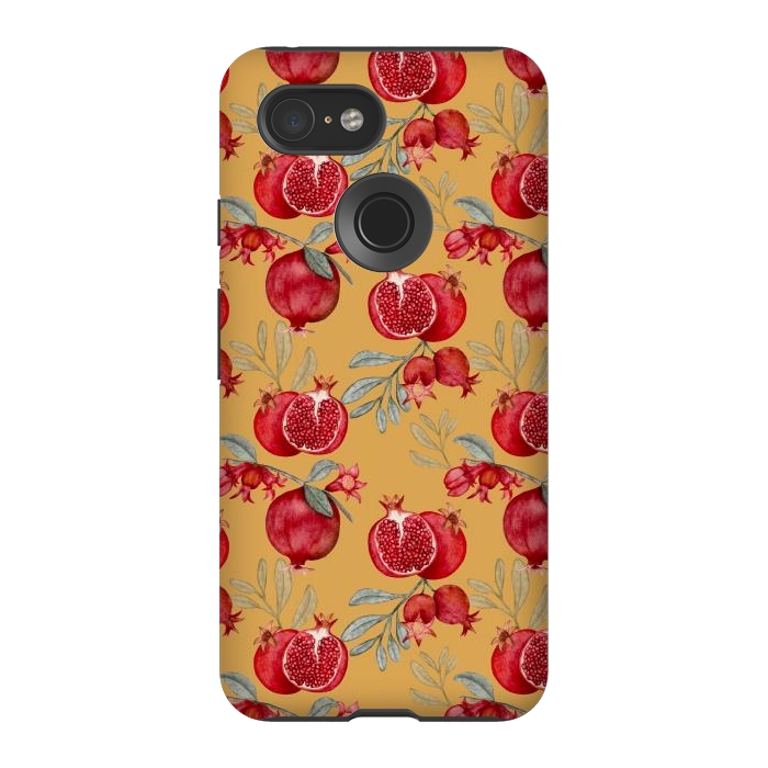 Pixel 3 StrongFit Pomegranates, yellow by Flowery Stories