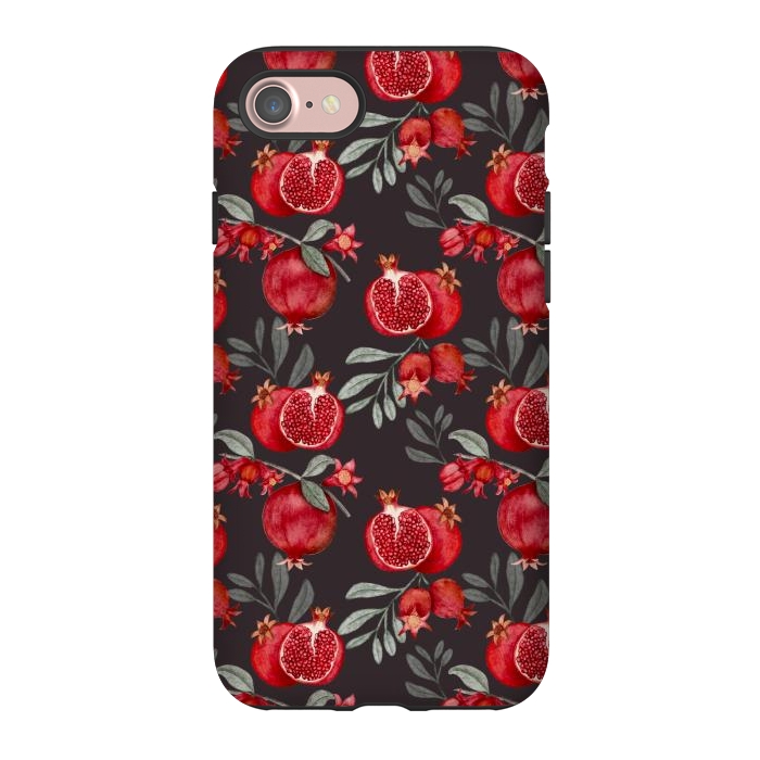 iPhone 7 StrongFit Pomegranates, black by Flowery Stories