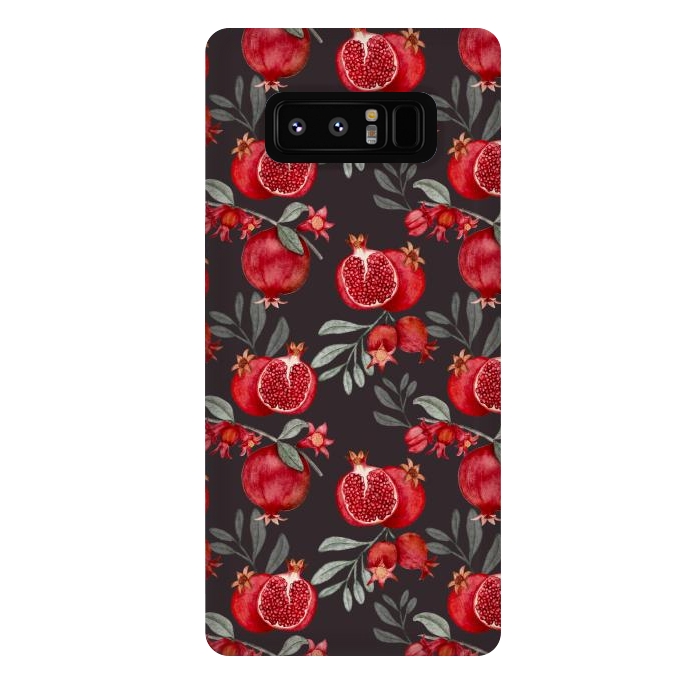 Galaxy Note 8 StrongFit Pomegranates, black by Flowery Stories