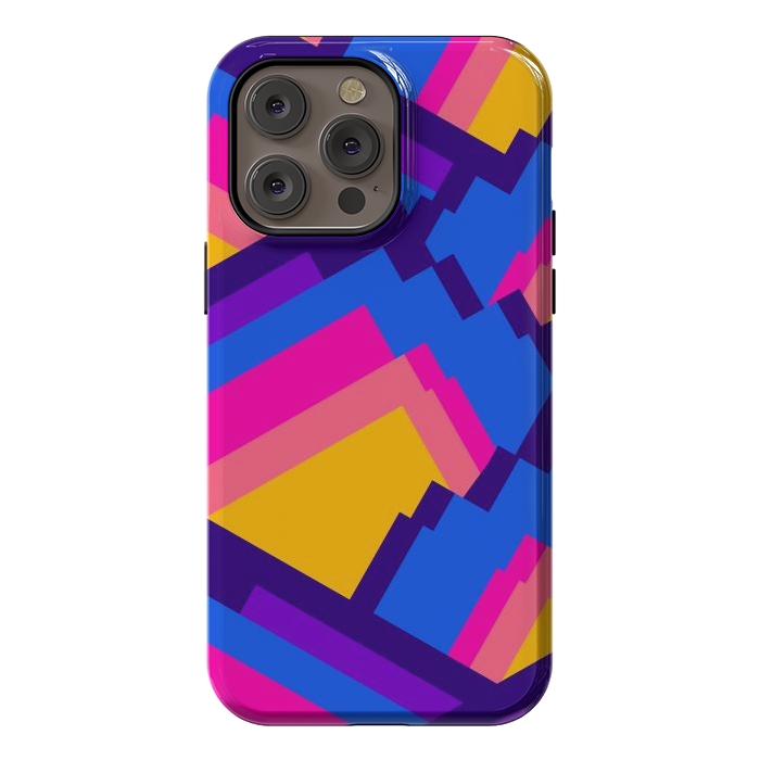 iPhone 14 Pro max StrongFit Vibrant pattern peaks by Steve Wade (Swade)
