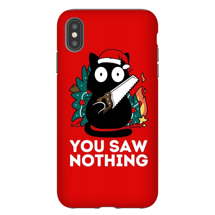 iPhone Xs Max StrongFit You saw nothing - Christmas Cat by LM2Kone