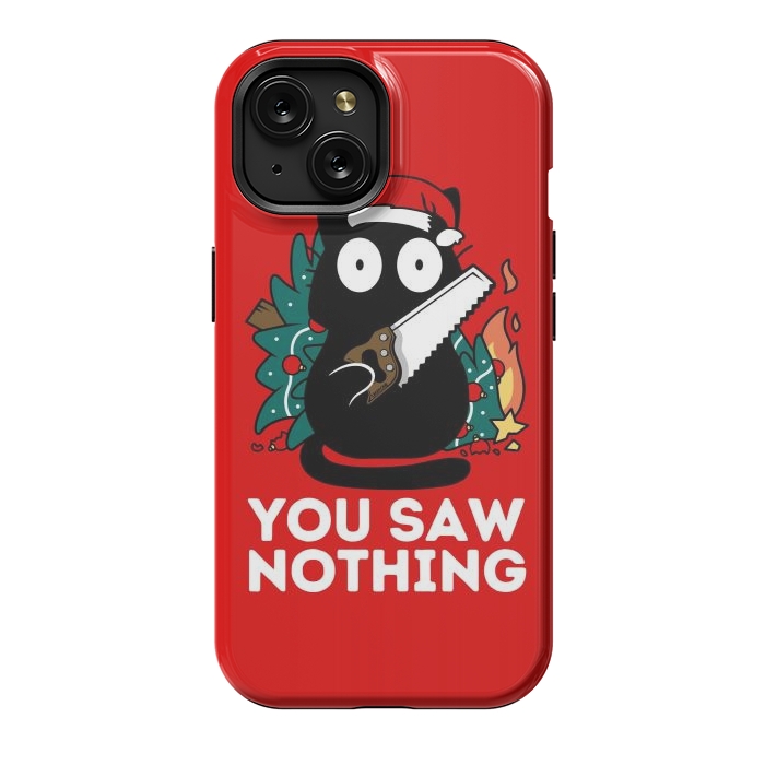 iPhone 15 StrongFit You saw nothing - Christmas Cat by LM2Kone