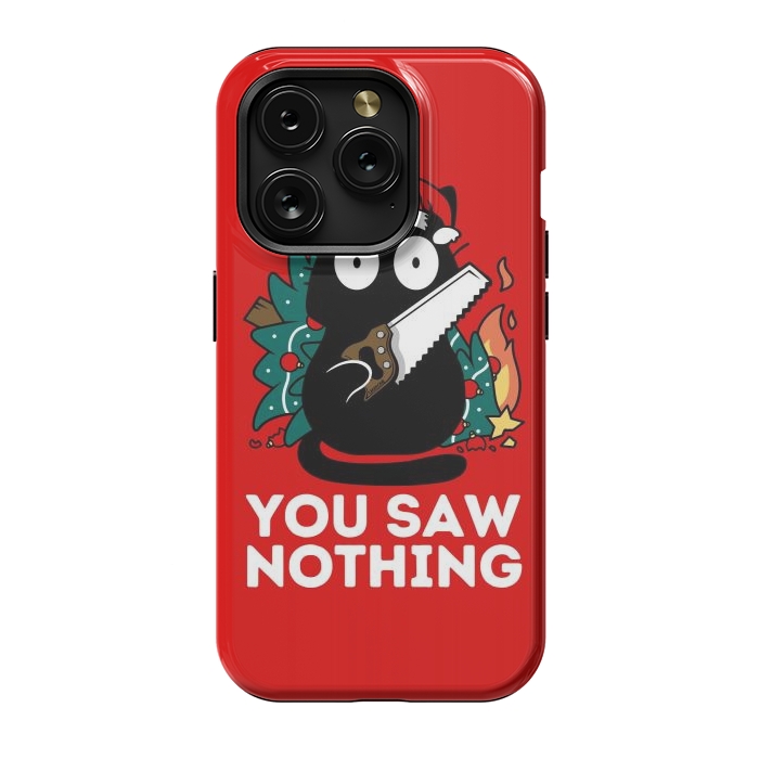 iPhone 15 Pro StrongFit You saw nothing - Christmas Cat by LM2Kone