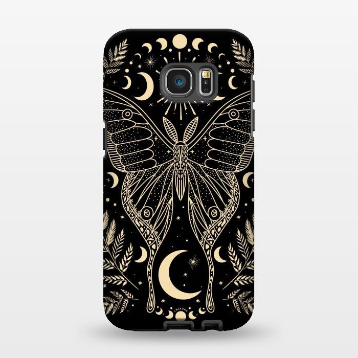Galaxy S7 EDGE StrongFit Occult Mystical Moon Moth by LM2Kone