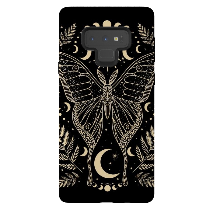 Galaxy Note 9 StrongFit Occult Mystical Moon Moth by LM2Kone