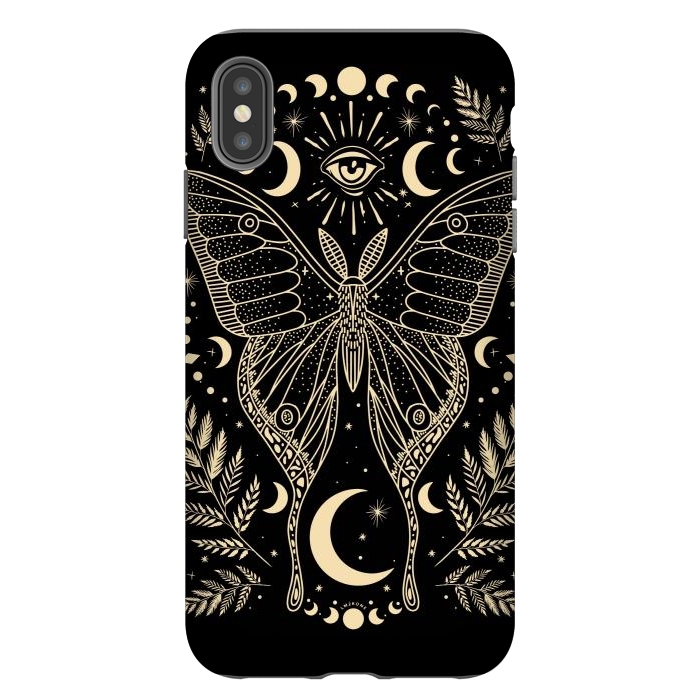 iPhone Xs Max StrongFit Occult Mystical Moon Moth by LM2Kone