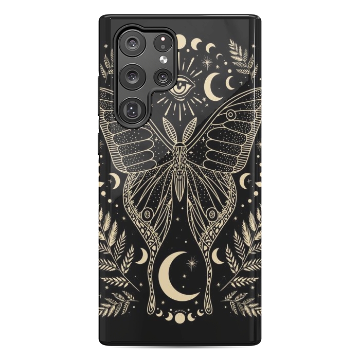 Galaxy S22 Ultra StrongFit Occult Mystical Moon Moth by LM2Kone