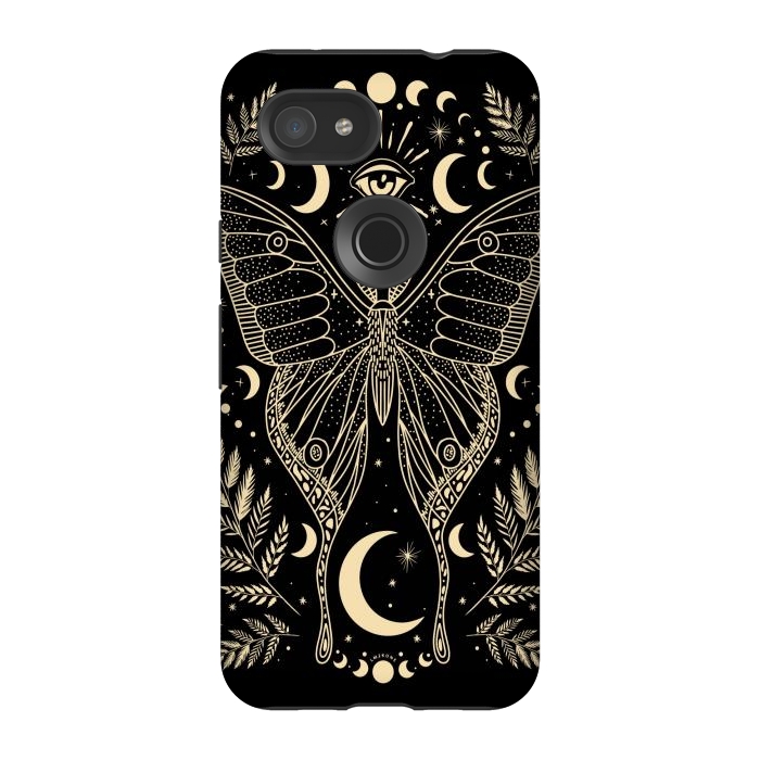Pixel 3A StrongFit Occult Mystical Moon Moth by LM2Kone