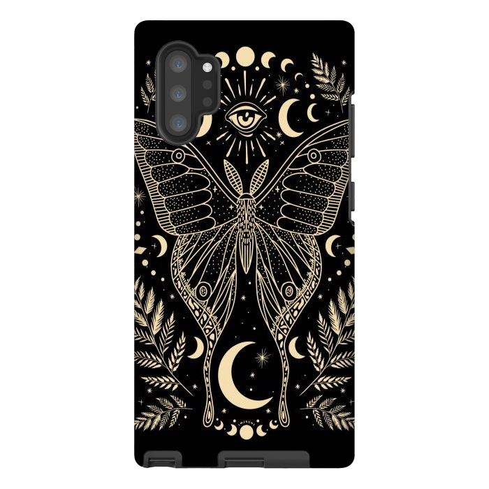 Galaxy Note 10 plus StrongFit Occult Mystical Moon Moth by LM2Kone