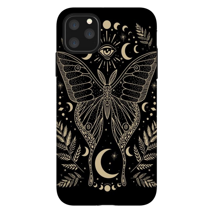 iPhone 11 Pro Max StrongFit Occult Mystical Moon Moth by LM2Kone