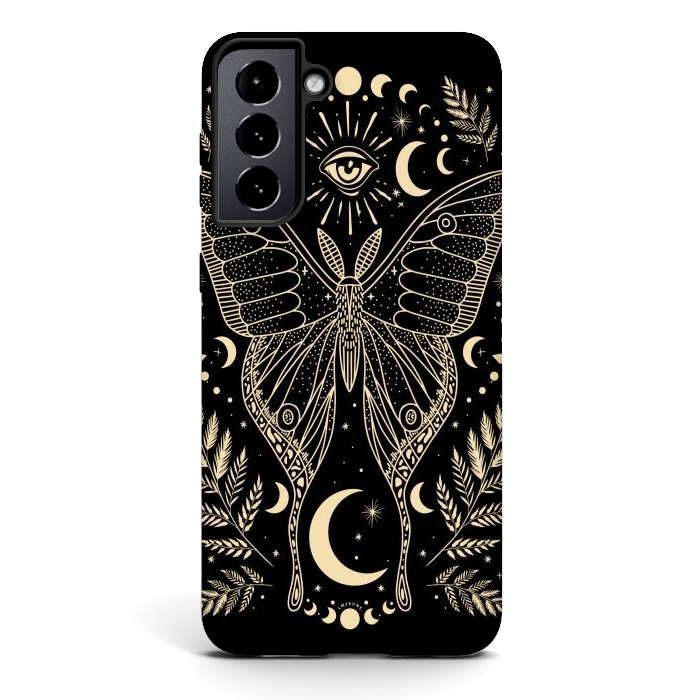 Galaxy S21 plus StrongFit Occult Mystical Moon Moth by LM2Kone