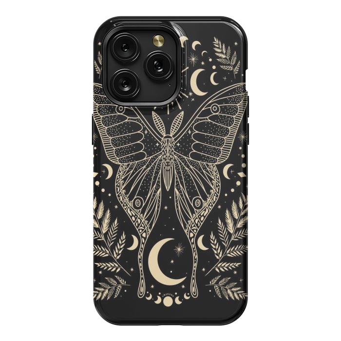 iPhone 15 Pro Max StrongFit Occult Mystical Moon Moth by LM2Kone