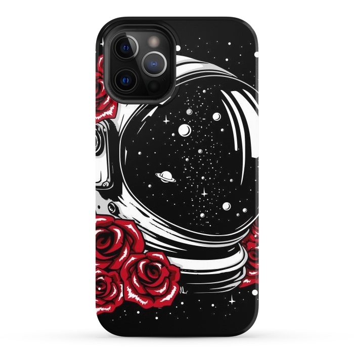 iPhone 12 Pro StrongFit Astronaut Helmet of Roses by LM2Kone