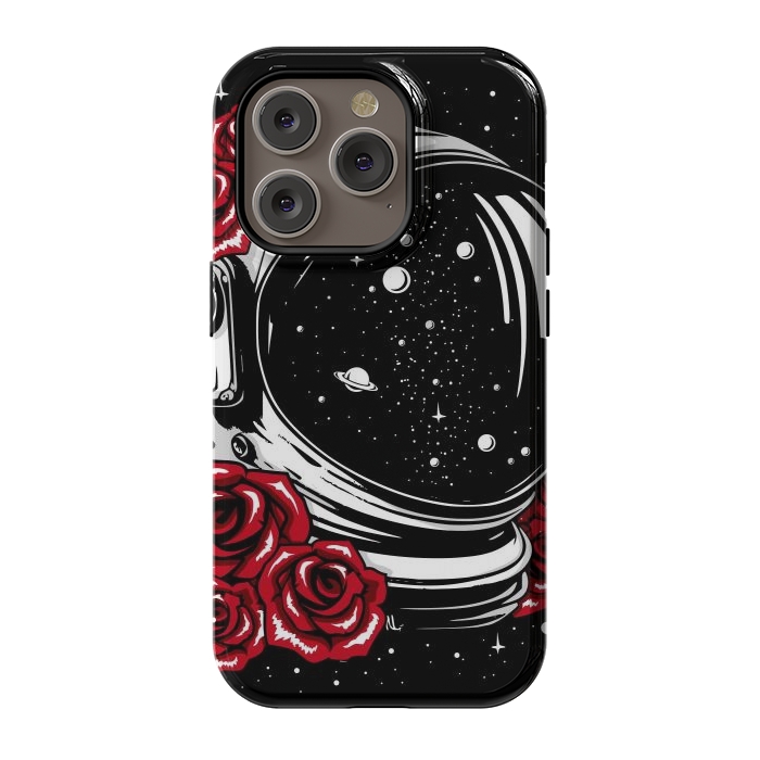 iPhone 14 Pro StrongFit Astronaut Helmet of Roses by LM2Kone