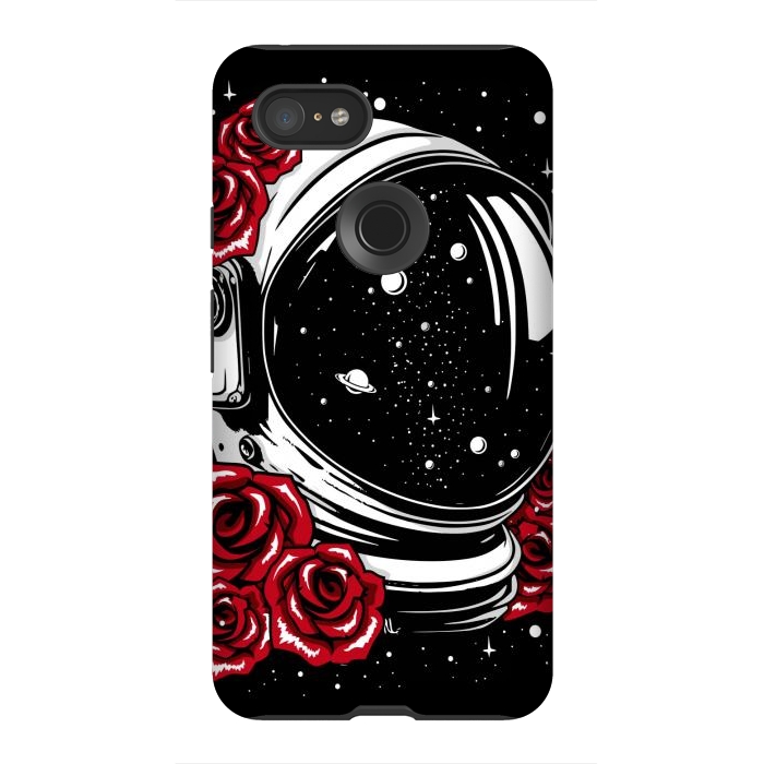 Pixel 3XL StrongFit Astronaut Helmet of Roses by LM2Kone