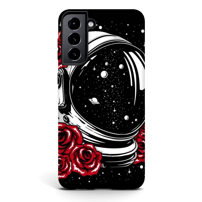 Galaxy S21 StrongFit Astronaut Helmet of Roses by LM2Kone