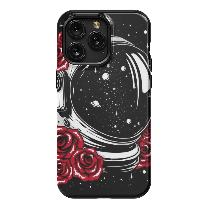 iPhone 15 Pro Max StrongFit Astronaut Helmet of Roses by LM2Kone