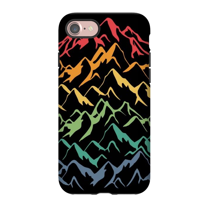iPhone 7 StrongFit Retro Mountains Lines by LM2Kone