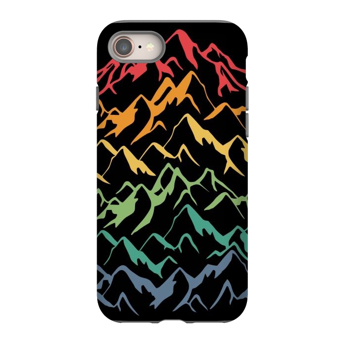 iPhone 8 StrongFit Retro Mountains Lines by LM2Kone