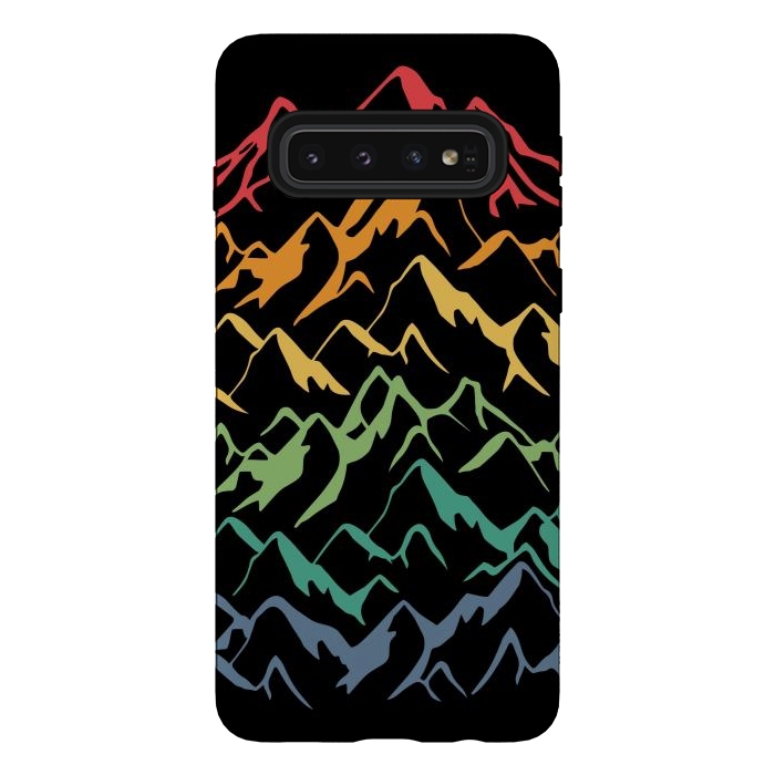 Galaxy S10 StrongFit Retro Mountains Lines by LM2Kone