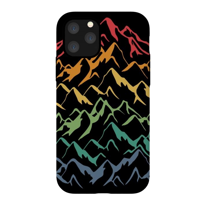 iPhone 11 Pro StrongFit Retro Mountains Lines by LM2Kone