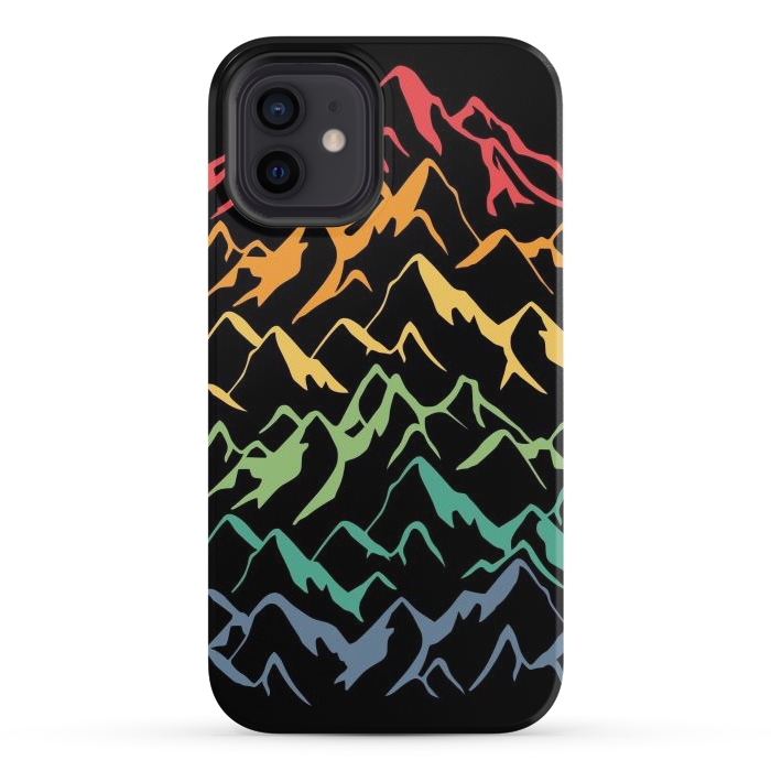 iPhone 12 StrongFit Retro Mountains Lines by LM2Kone