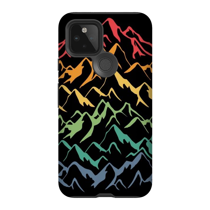 Pixel 5 StrongFit Retro Mountains Lines by LM2Kone