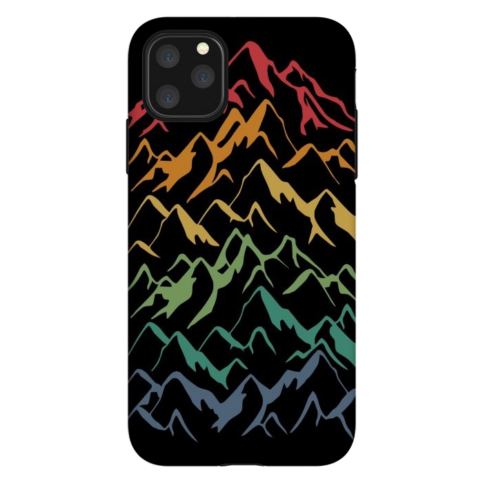 iPhone 11 Pro Max StrongFit Retro Mountains Lines by LM2Kone