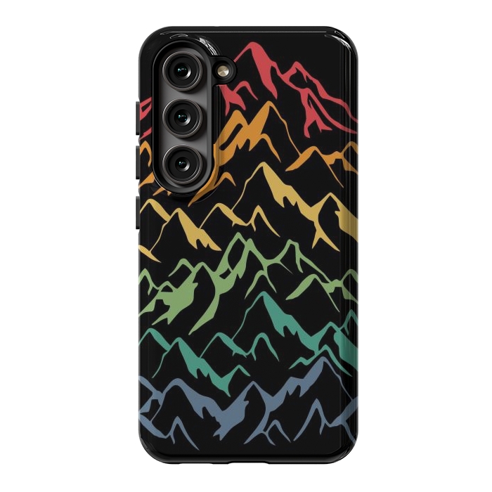 Galaxy S23 StrongFit Retro Mountains Lines by LM2Kone