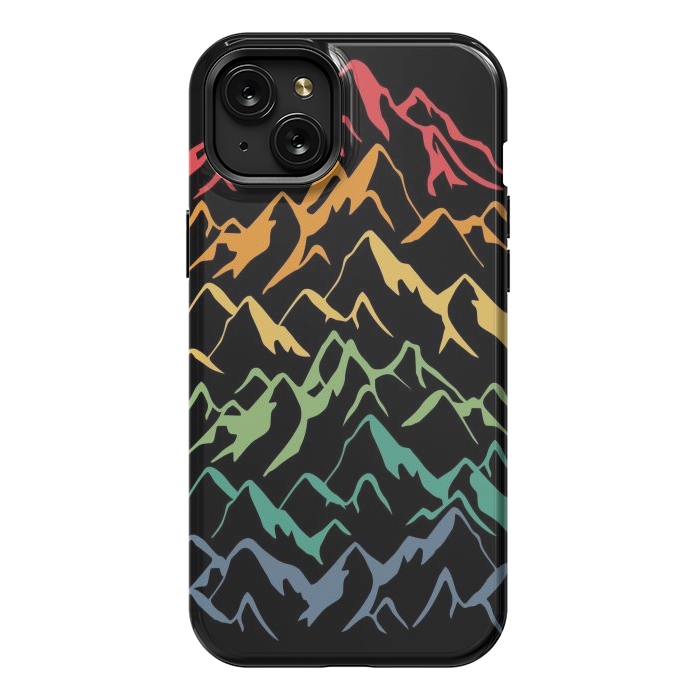 iPhone 15 Plus StrongFit Retro Mountains Lines by LM2Kone