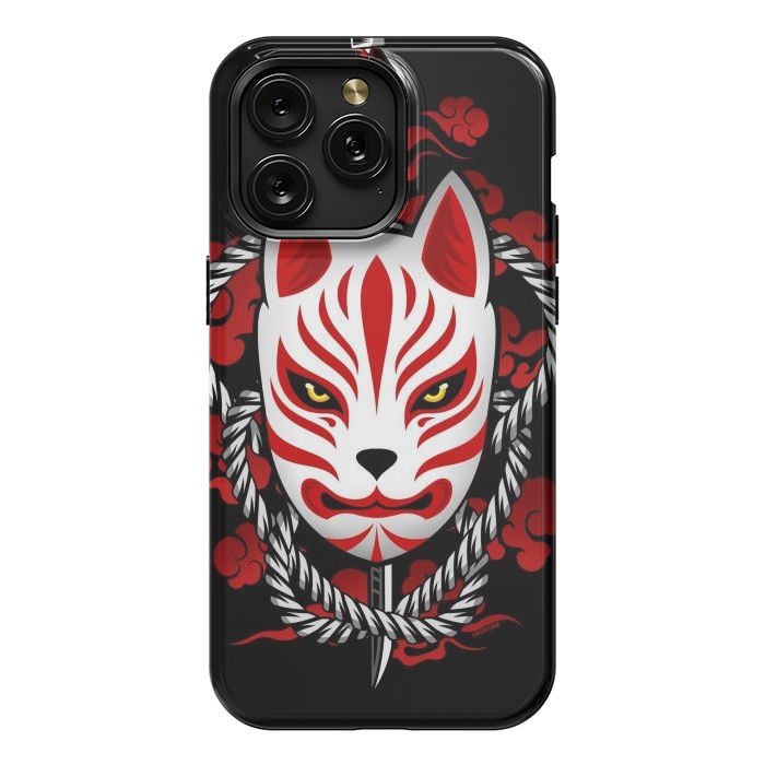 iPhone 15 Pro Max StrongFit Kitsune - Red Clouds by LM2Kone