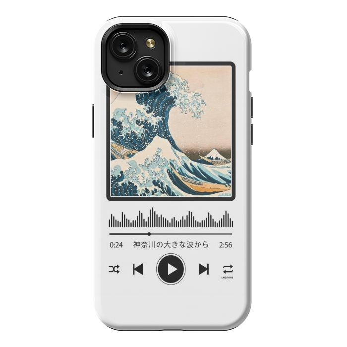 iPhone 15 Plus StrongFit Soundtrack - Great Wave off Kanagawa by LM2Kone
