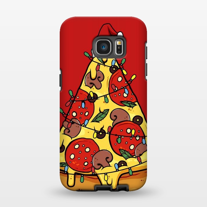 Galaxy S7 EDGE StrongFit Merry Christmas Pizza by LM2Kone