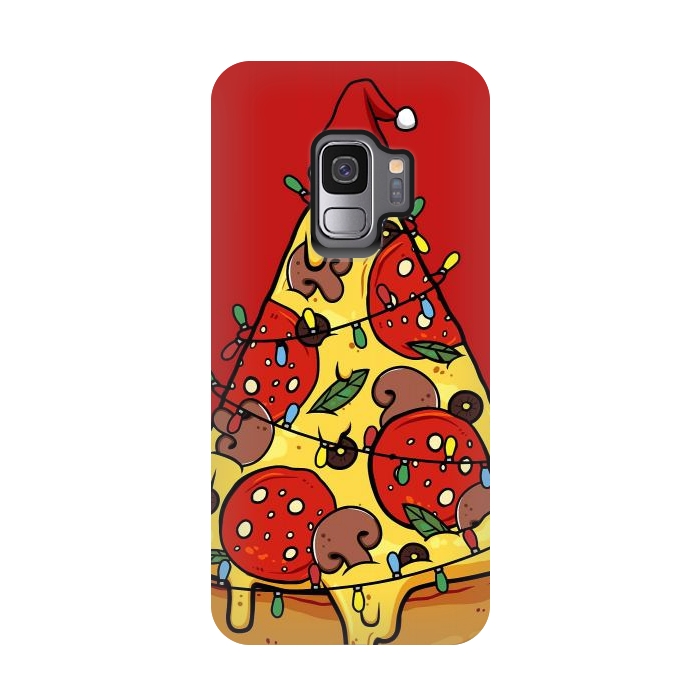 Galaxy S9 StrongFit Merry Christmas Pizza by LM2Kone