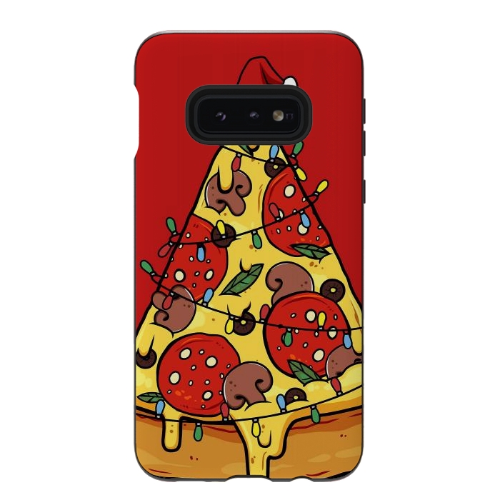 Galaxy S10e StrongFit Merry Christmas Pizza by LM2Kone
