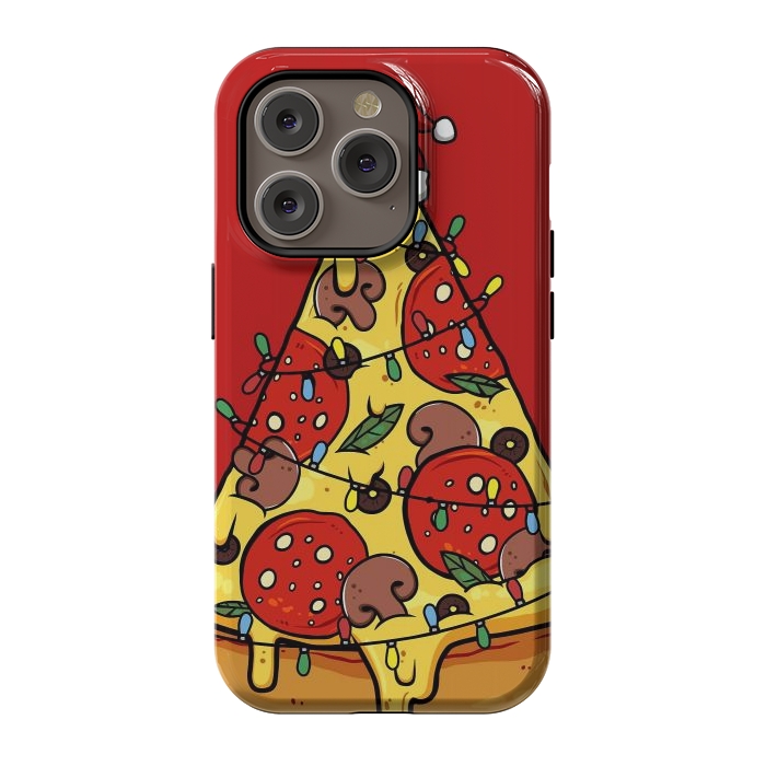 iPhone 14 Pro StrongFit Merry Christmas Pizza by LM2Kone