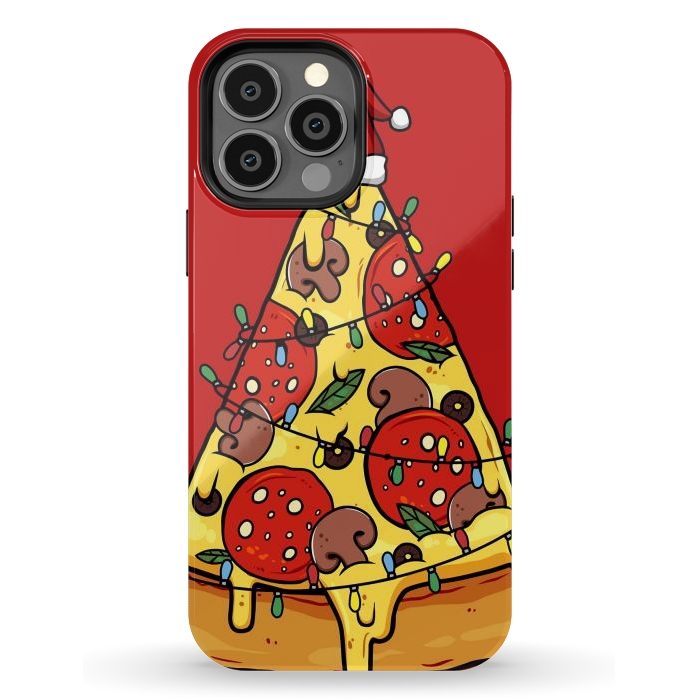 iPhone 13 Pro Max StrongFit Merry Christmas Pizza by LM2Kone