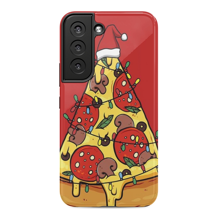 Galaxy S22 StrongFit Merry Christmas Pizza by LM2Kone