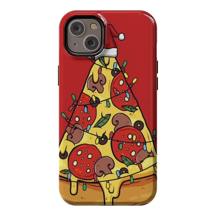 iPhone 14 Plus StrongFit Merry Christmas Pizza by LM2Kone