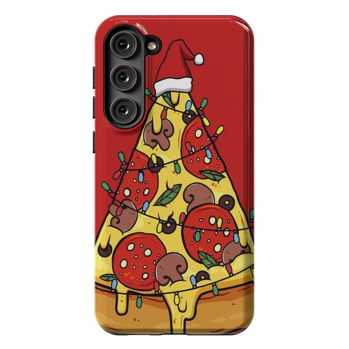 Galaxy S23 Plus StrongFit Merry Christmas Pizza by LM2Kone