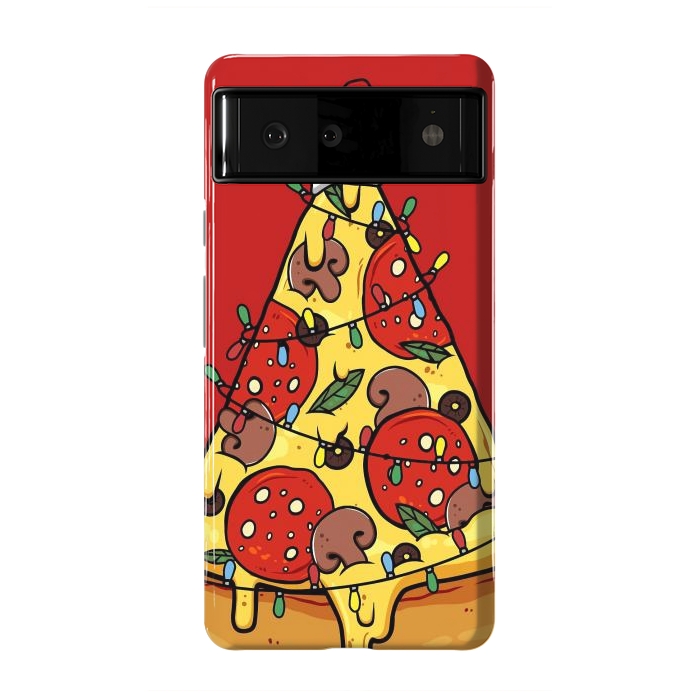 Pixel 6 StrongFit Merry Christmas Pizza by LM2Kone