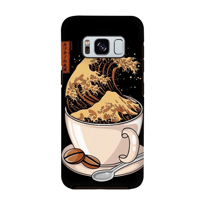 Galaxy S8 StrongFit The Great Wave of Cappuccino by LM2Kone