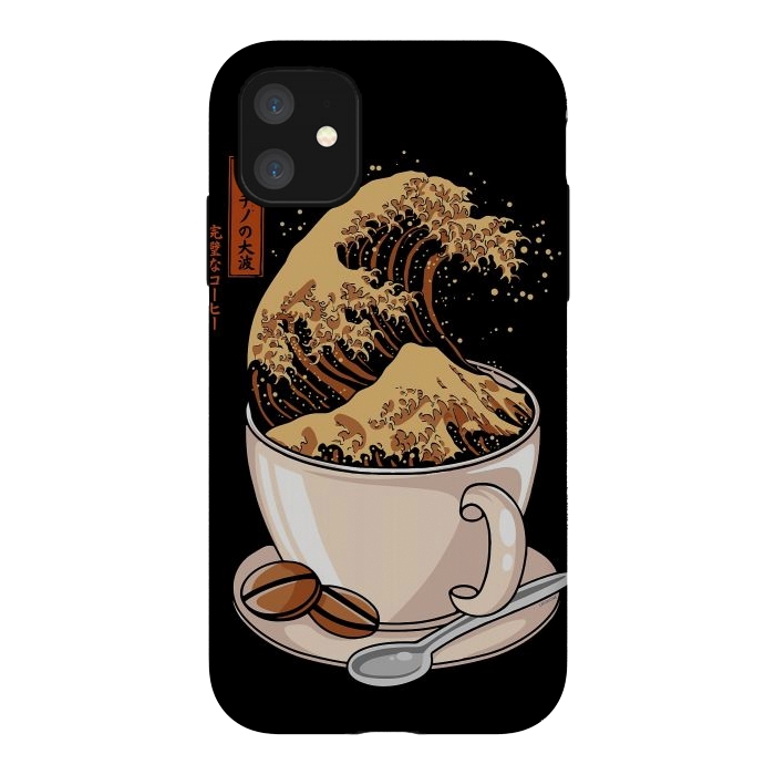 iPhone 11 StrongFit The Great Wave of Cappuccino by LM2Kone