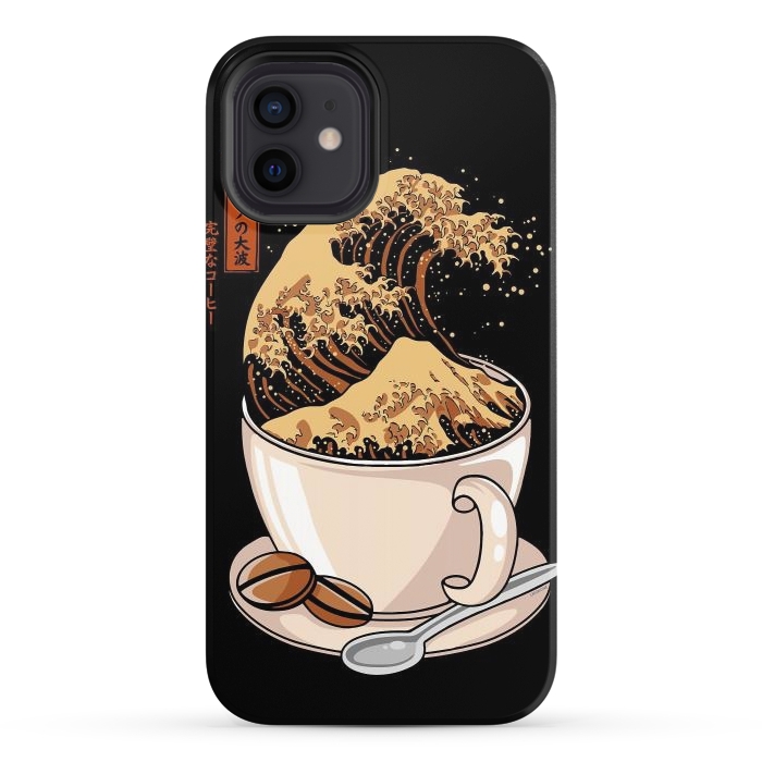 iPhone 12 StrongFit The Great Wave of Cappuccino by LM2Kone