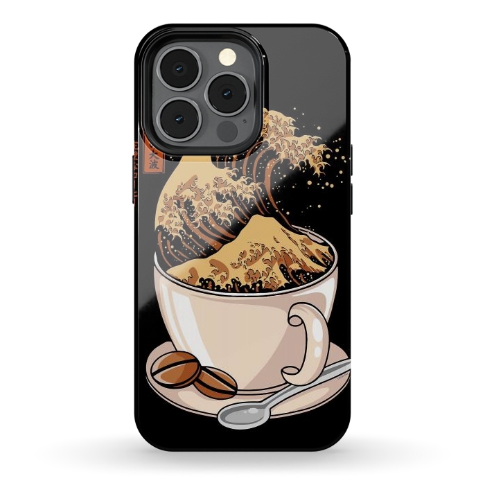 iPhone 13 pro StrongFit The Great Wave of Cappuccino by LM2Kone