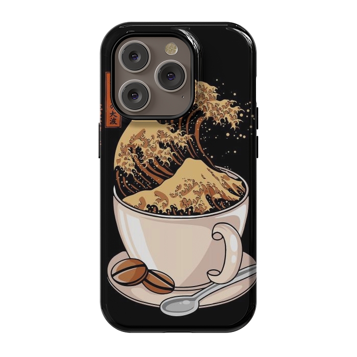iPhone 14 Pro StrongFit The Great Wave of Cappuccino by LM2Kone