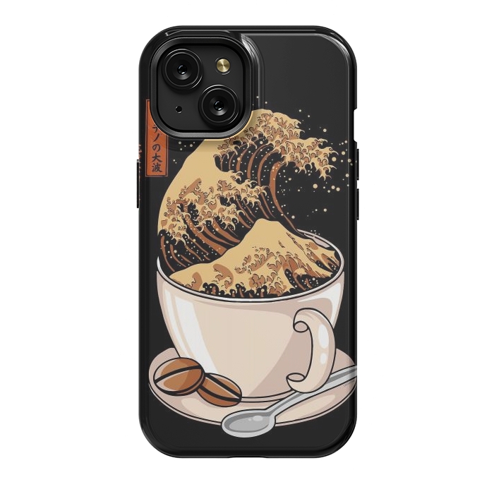 iPhone 15 StrongFit The Great Wave of Cappuccino by LM2Kone